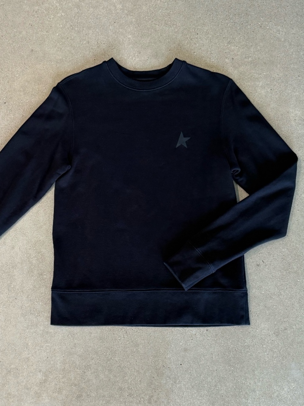 Golden Goose Star Sweatshirt Black Crewneck Pullover Minimal Logo Small